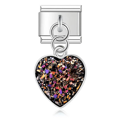 Druzy Crystal Heart Dangle Charms