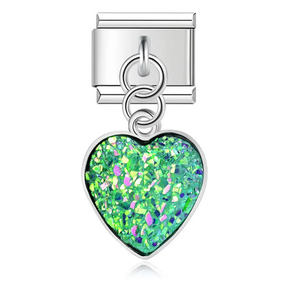 Druzy Crystal Heart Dangle Charms