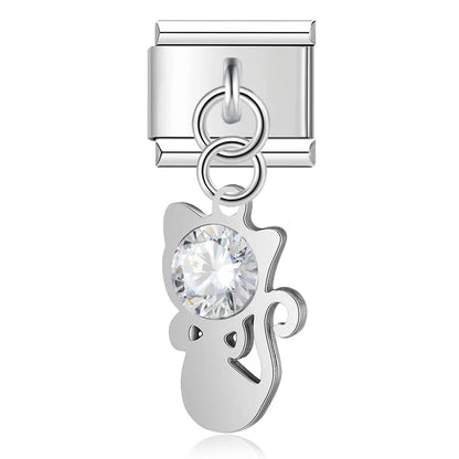 Sweet Cat & Owl Dangle Charms in Silver & Gold