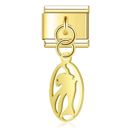 Sweet Cat & Owl Dangle Charms in Silver & Gold