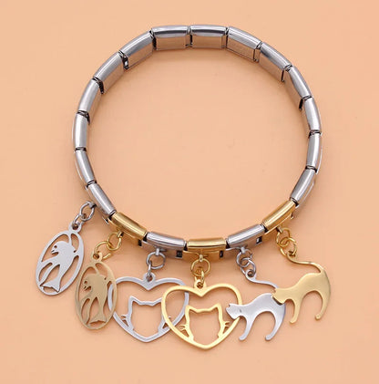 Sweet Cat & Owl Dangle Charms in Silver & Gold