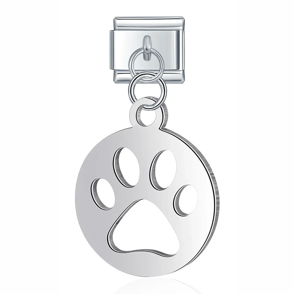 Silver symbols dangle italian charms
