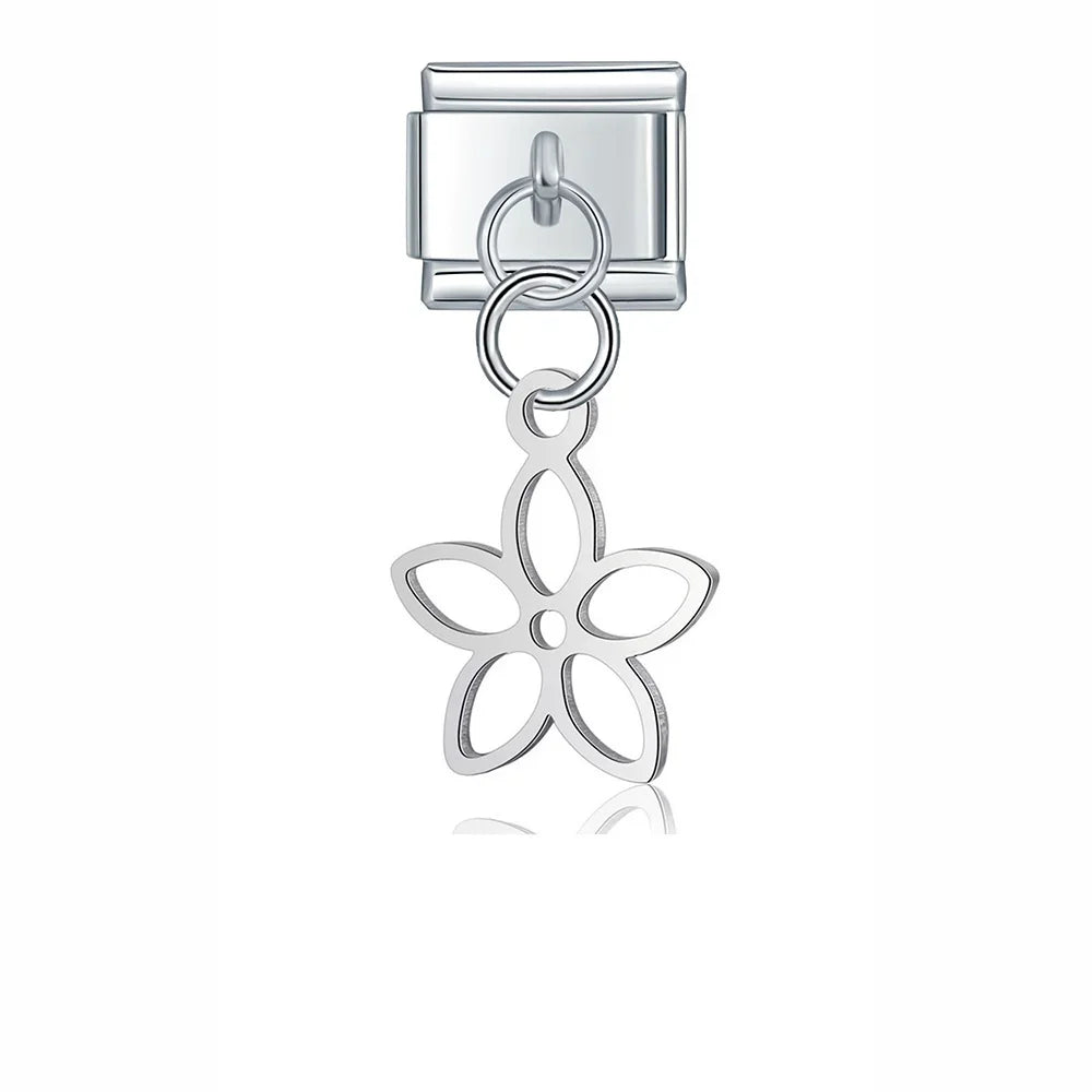 Silver symbols dangle italian charms