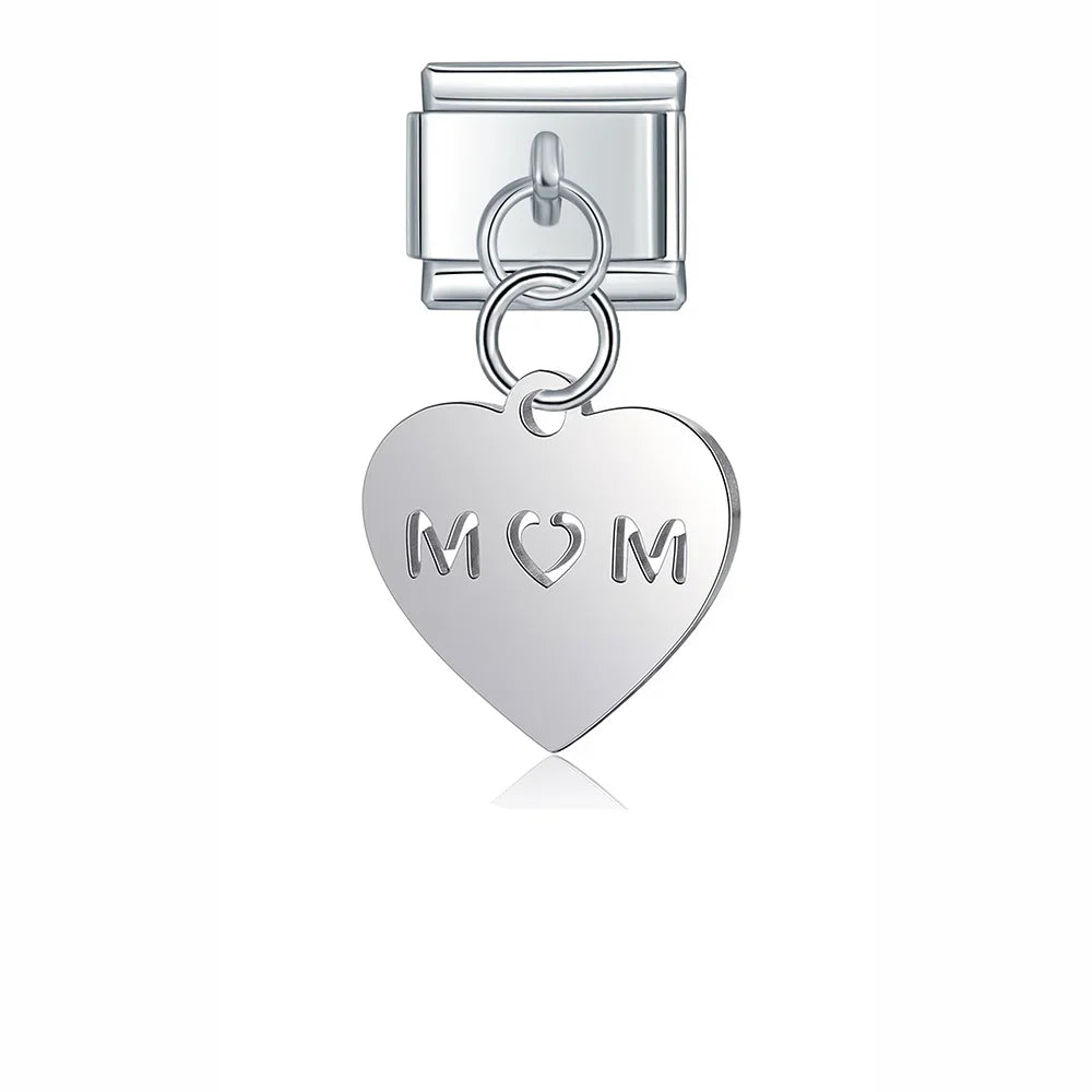 Silver symbols dangle italian charms