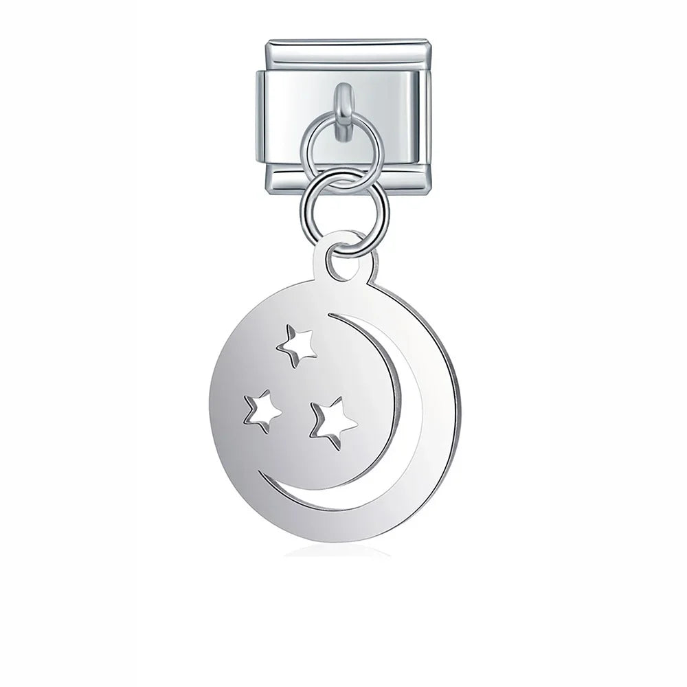 Silver symbols dangle italian charms