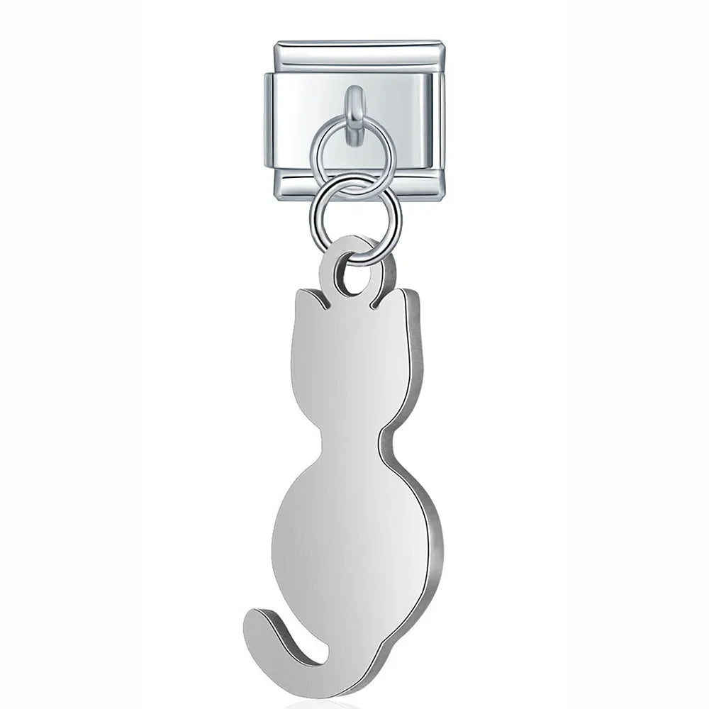 Silver symbols dangle italian charms