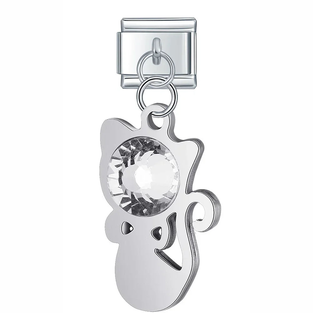 Silver symbols dangle italian charms