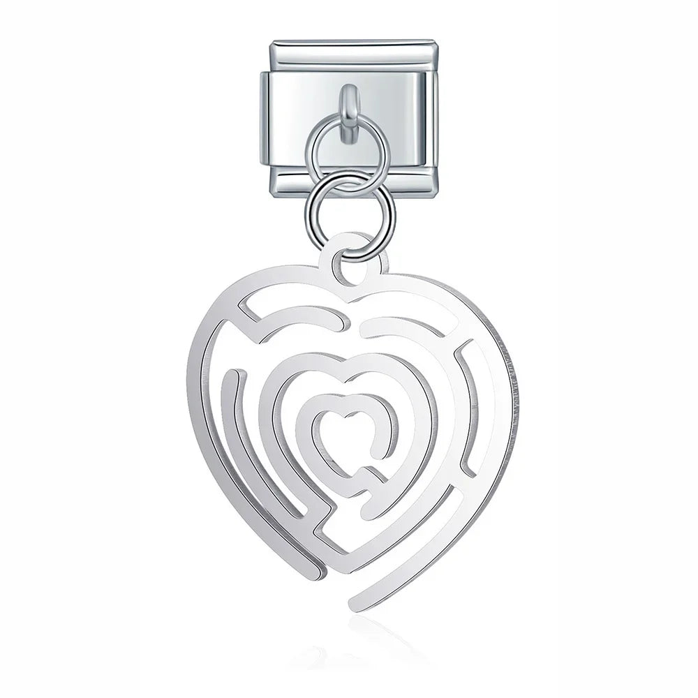 Silver symbols dangle italian charms