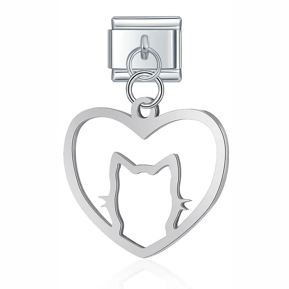 Silver symbols dangle italian charms