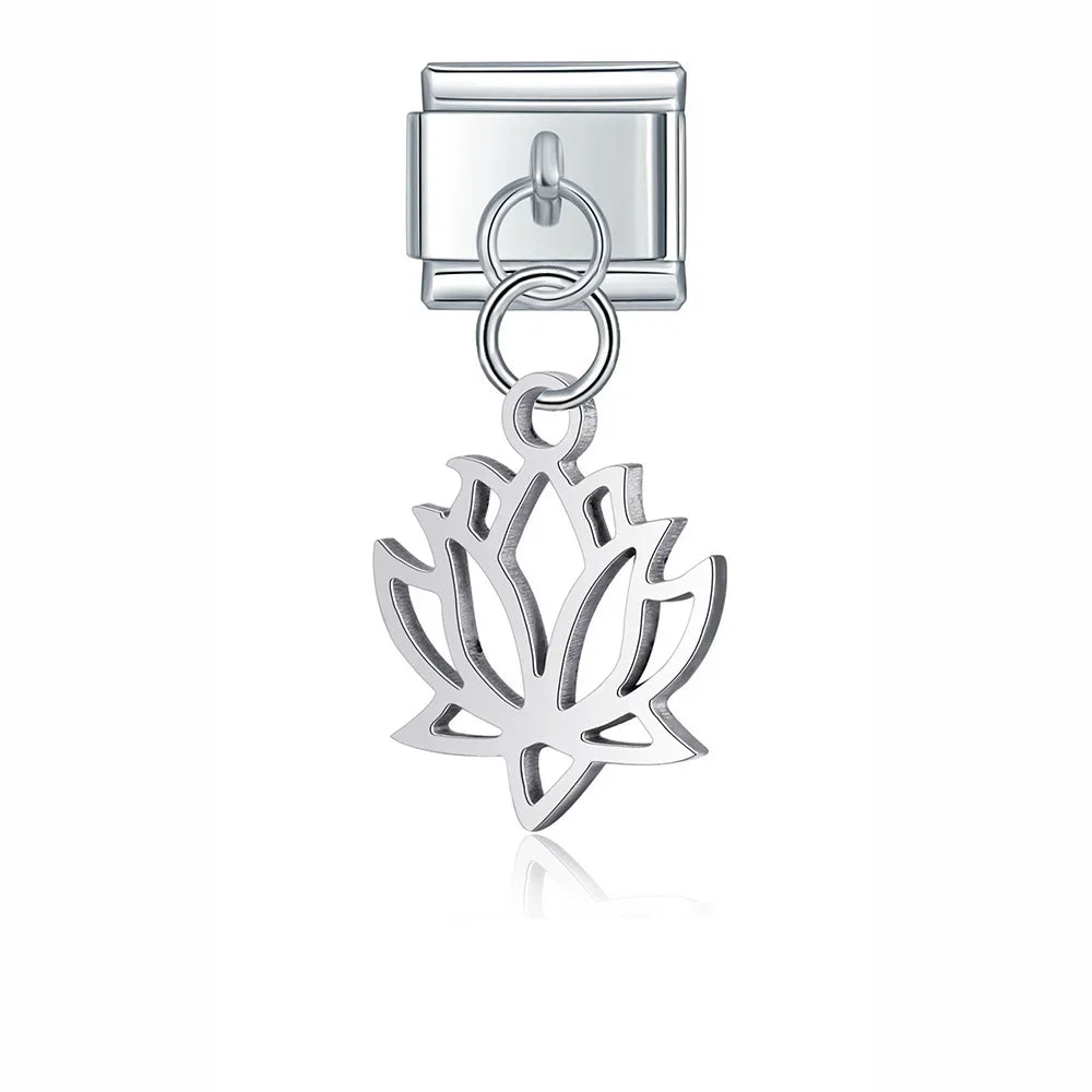 Silver symbols dangle italian charms