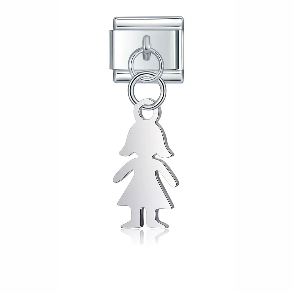 Silver symbols dangle italian charms