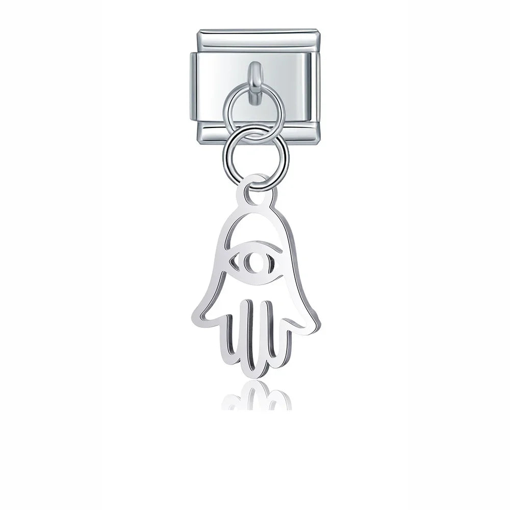 Silver symbols dangle italian charms