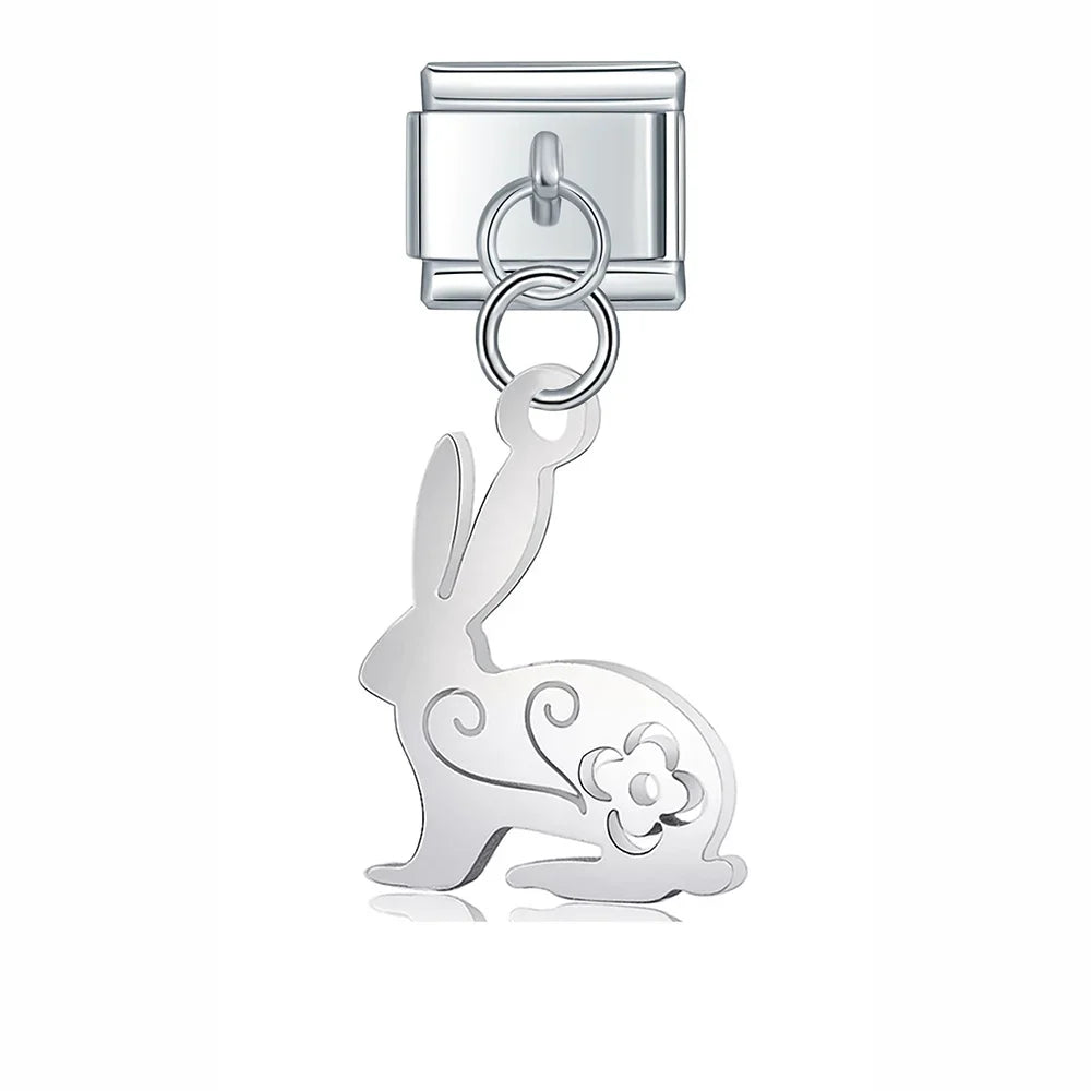 Silver symbols dangle italian charms