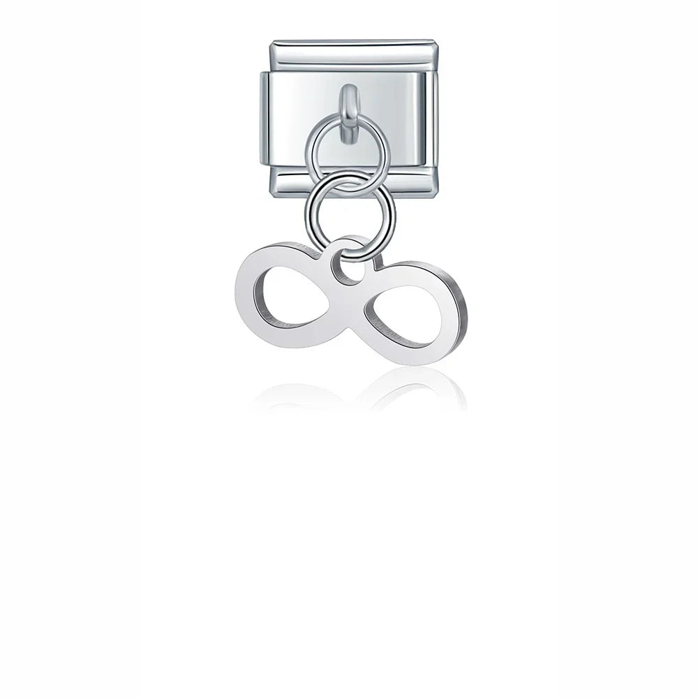 Silver symbols dangle italian charms