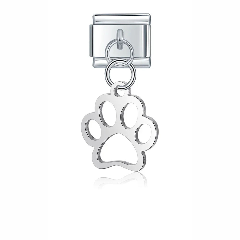 Silver symbols dangle italian charms