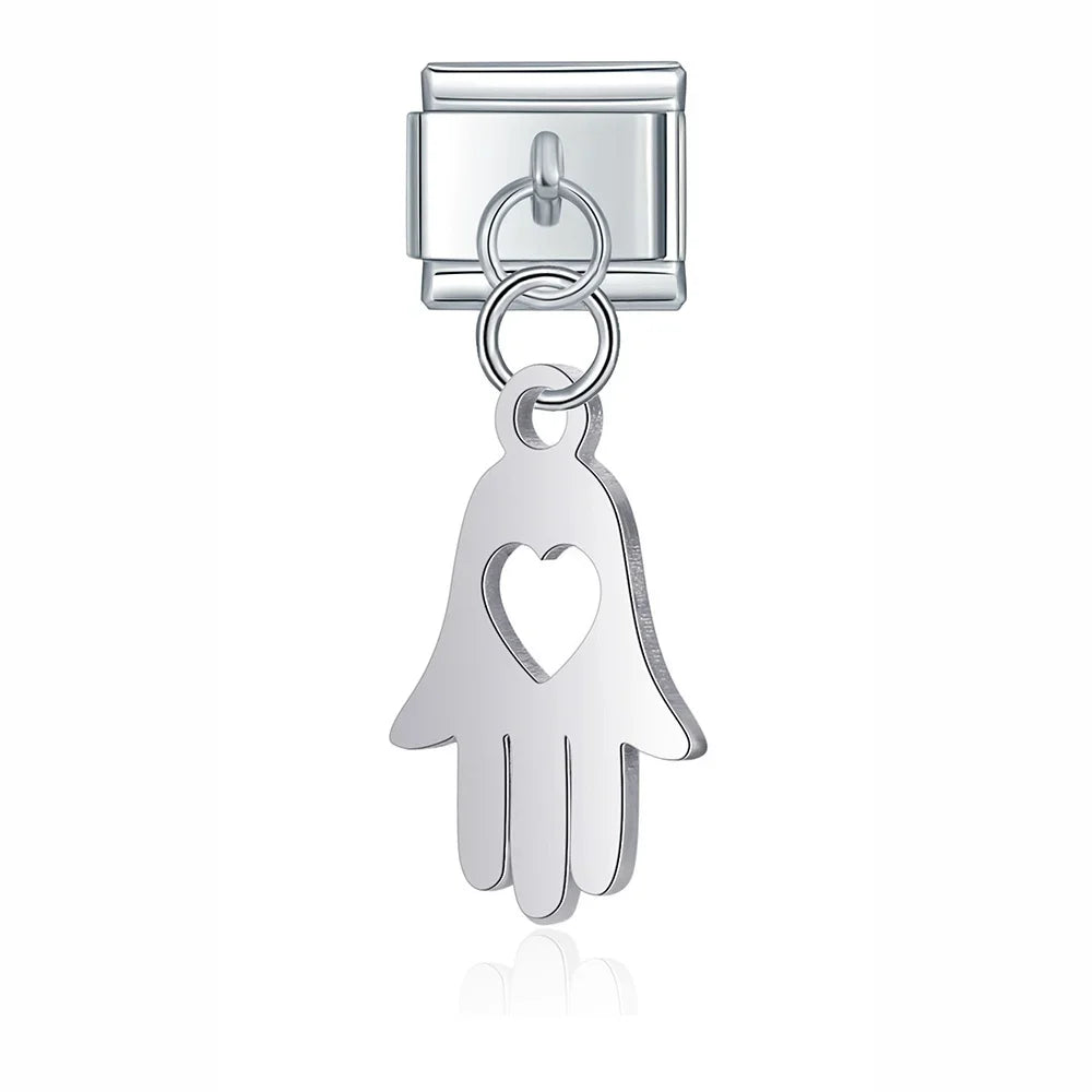 Silver symbols dangle italian charms
