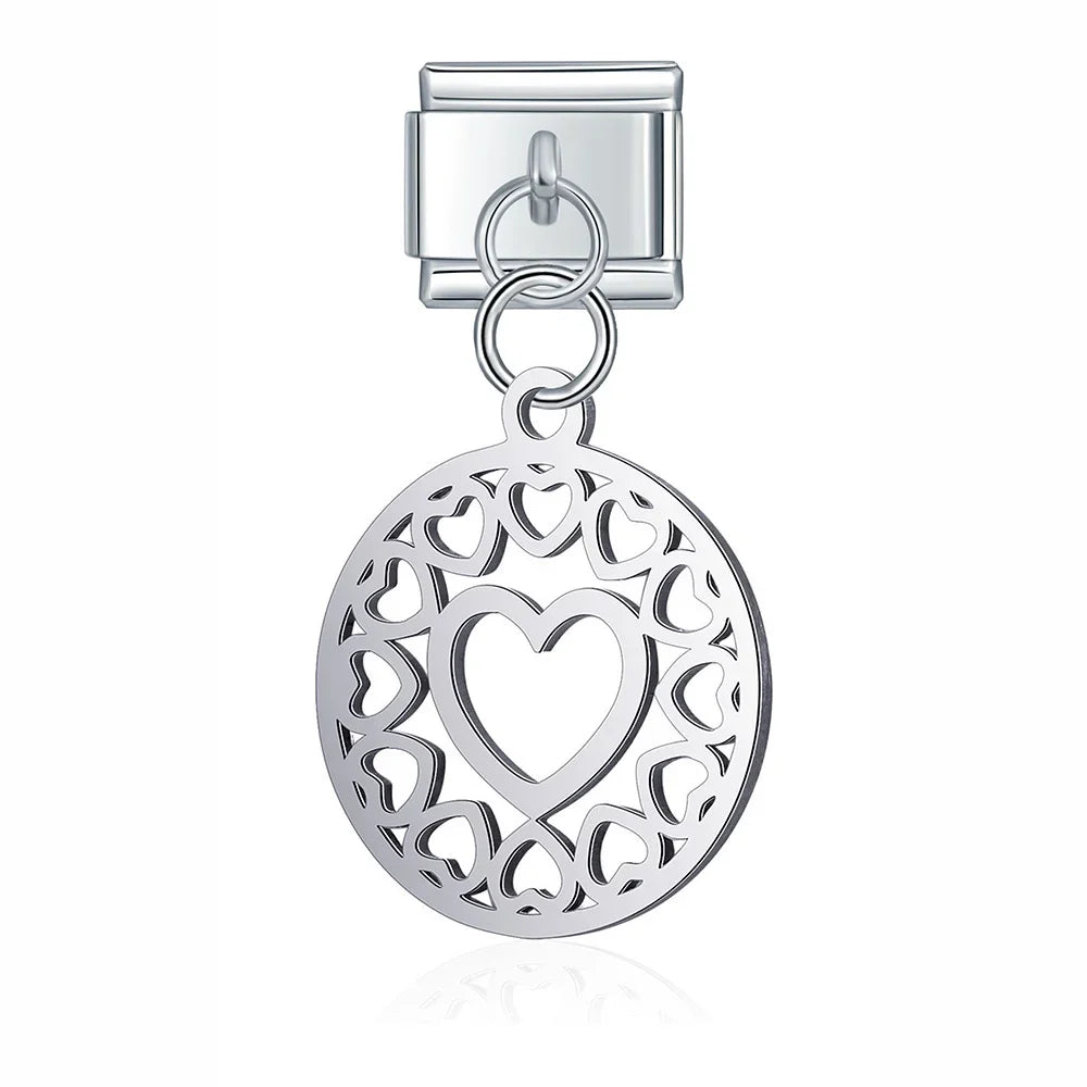 Silver symbols dangle italian charms