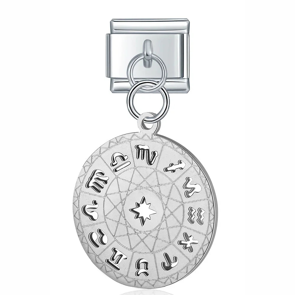 Silver symbols dangle italian charms