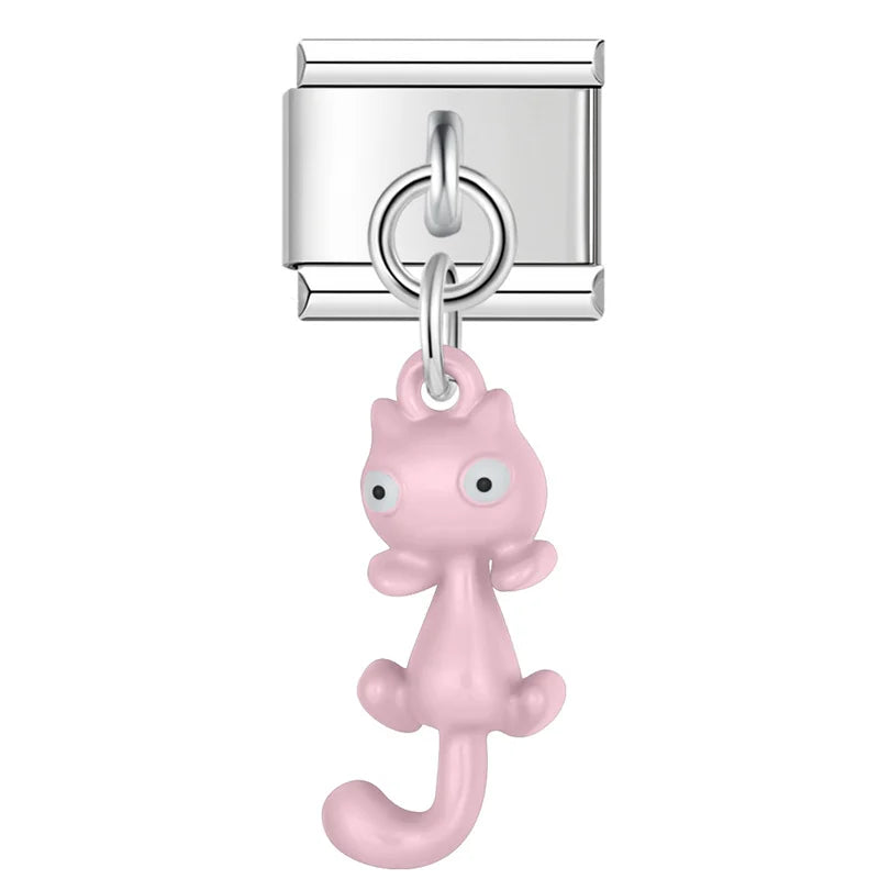 Colorful girly Animal Cat Bowknot charms