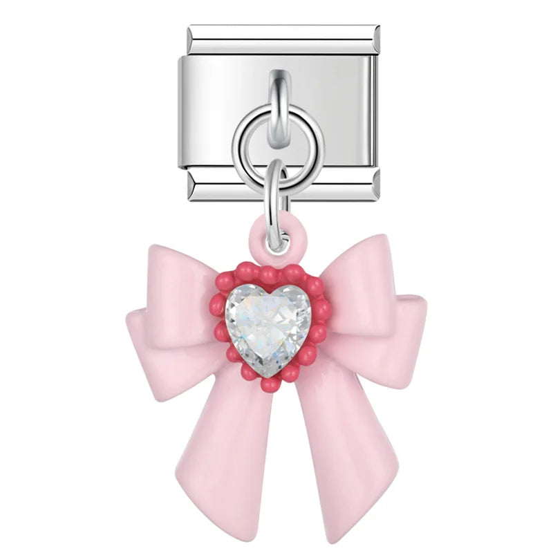 Colorful girly Animal Cat Bowknot charms