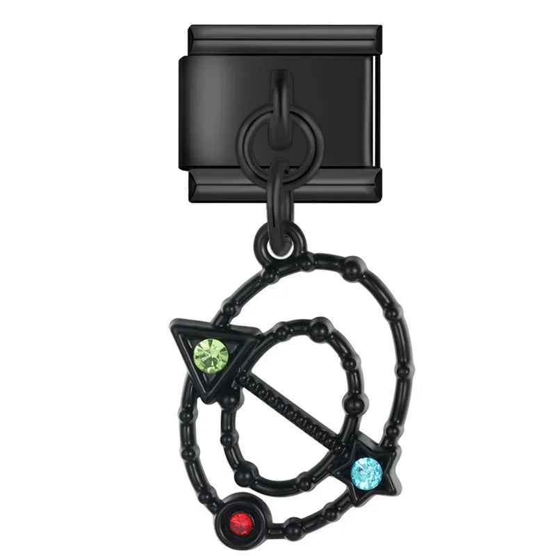 Black Heart Moon charms