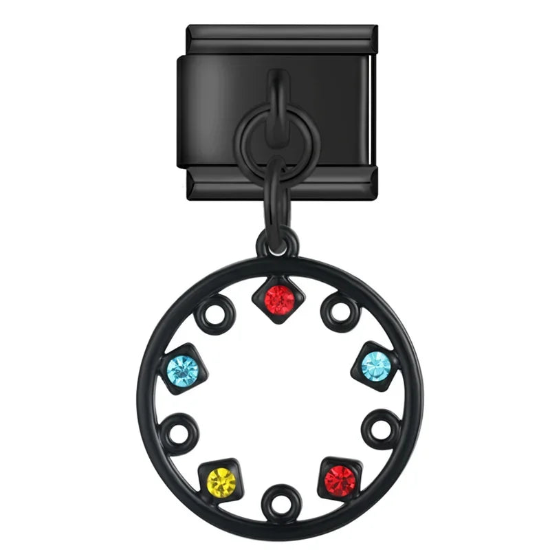Black Heart Moon charms
