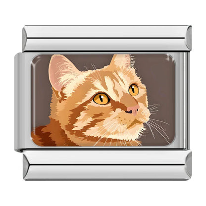 Realistic Cat & Dog Portrait Italian Charms — Pet Breed Photo-Style Bracelet Links