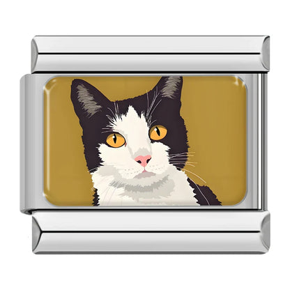 Realistic Cat & Dog Portrait Italian Charms — Pet Breed Photo-Style Bracelet Links