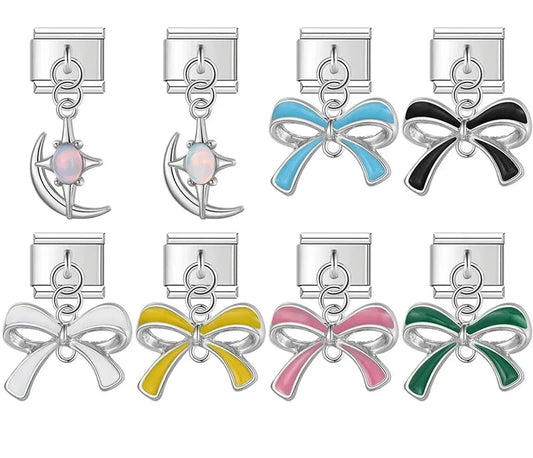 Moon Star Bowknot Italian Charms