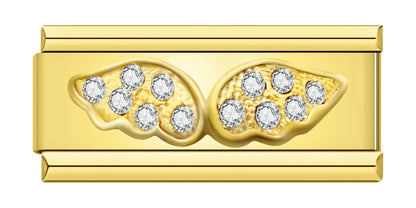 Double Width Italian Charms — Crystal Pavé, Best Friends, Angel Wings, Love & More