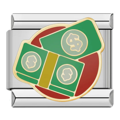 Casino & Butterfly Italian Charms — Poker, Dice, 777, Win Crown, Money Bag & Happy Camper