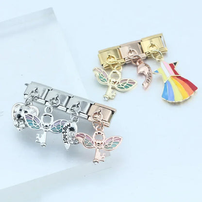Enamel Bee & Honeycomb Dangle Charm for Charm Bracelets