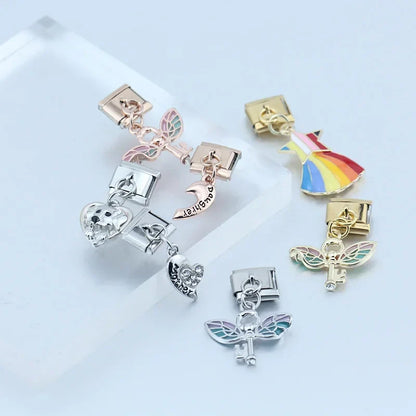 Enamel Bee & Honeycomb Dangle Charm for Charm Bracelets