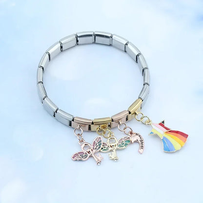 Enamel Bee & Honeycomb Dangle Charm for Charm Bracelets