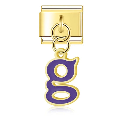 The Colourful Golden Lowercase Letter Dangle Charm