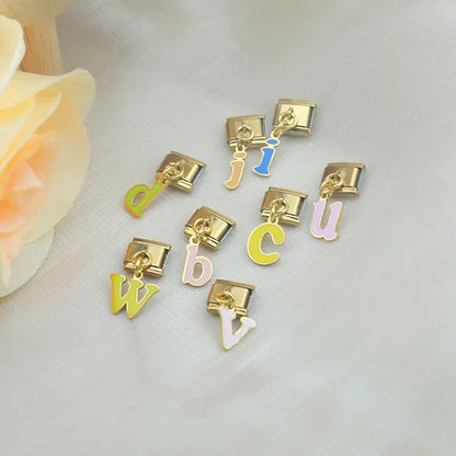 The Colourful Golden Lowercase Letter Dangle Charm A–Z