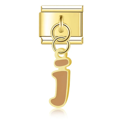 The Colourful Golden Lowercase Letter Dangle Charm