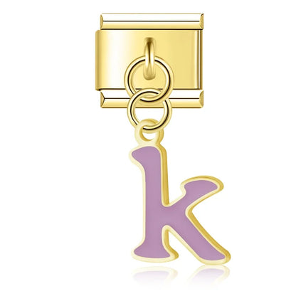 The Colourful Golden Lowercase Letter Dangle Charm