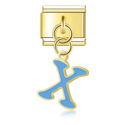 The Colourful Golden Lowercase Letter Dangle Charm