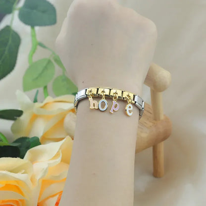 The Colourful Golden Lowercase Letter Dangle Charm