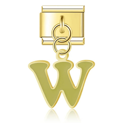 The Colourful Golden Lowercase Letter Dangle Charm