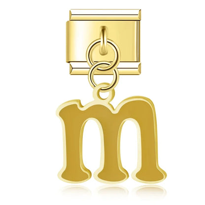 The Colourful Golden Lowercase Letter Dangle Charm A–Z