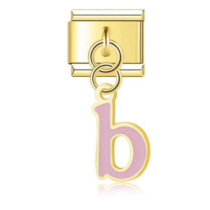 The Colourful Golden Lowercase Letter Dangle Charm