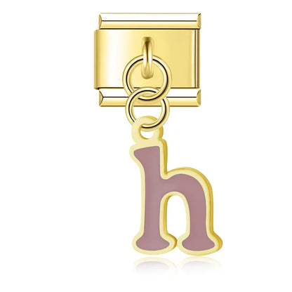 The Colourful Golden Lowercase Letter Dangle Charm