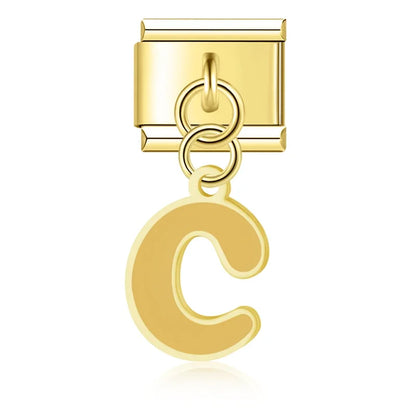 The Colourful Golden Lowercase Letter Dangle Charm