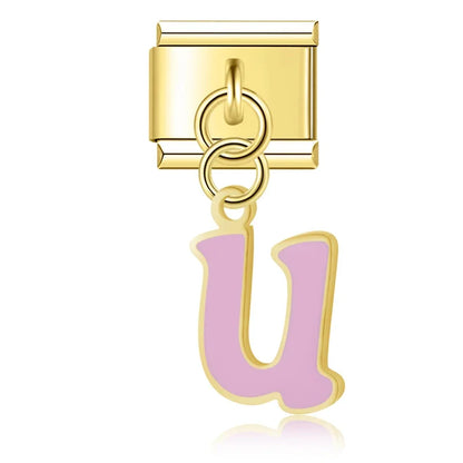 The Colourful Golden Lowercase Letter Dangle Charm A–Z