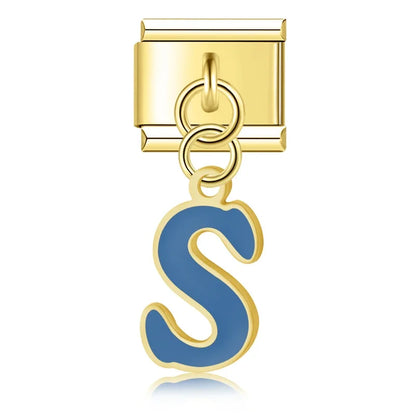The Colourful Golden Lowercase Letter Dangle Charm