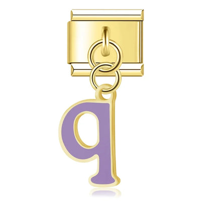 The Colourful Golden Lowercase Letter Dangle Charm A–Z