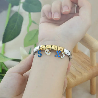 The Colourful Golden Lowercase Letter Dangle Charm