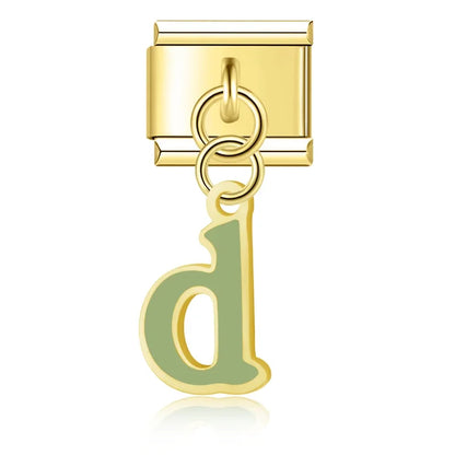 The Colourful Golden Lowercase Letter Dangle Charm